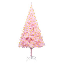Pink Artificial Pre-lit Christmas Tree 180cm with Stand LED Lights Holiday Decor