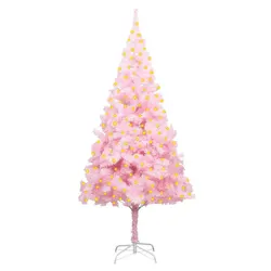 Pink Pre-lit Christmas Tree, 210cm - Easy and Bright