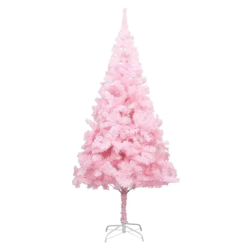 Artificial Christmas Tree Pink 210cm Pre-lit LED Indoor Holiday Decoration