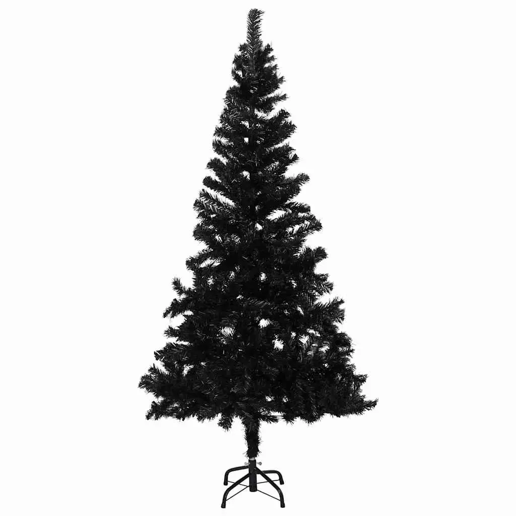 Artificial Christmas Tree Black 120cm Pre-lit with LED Lights