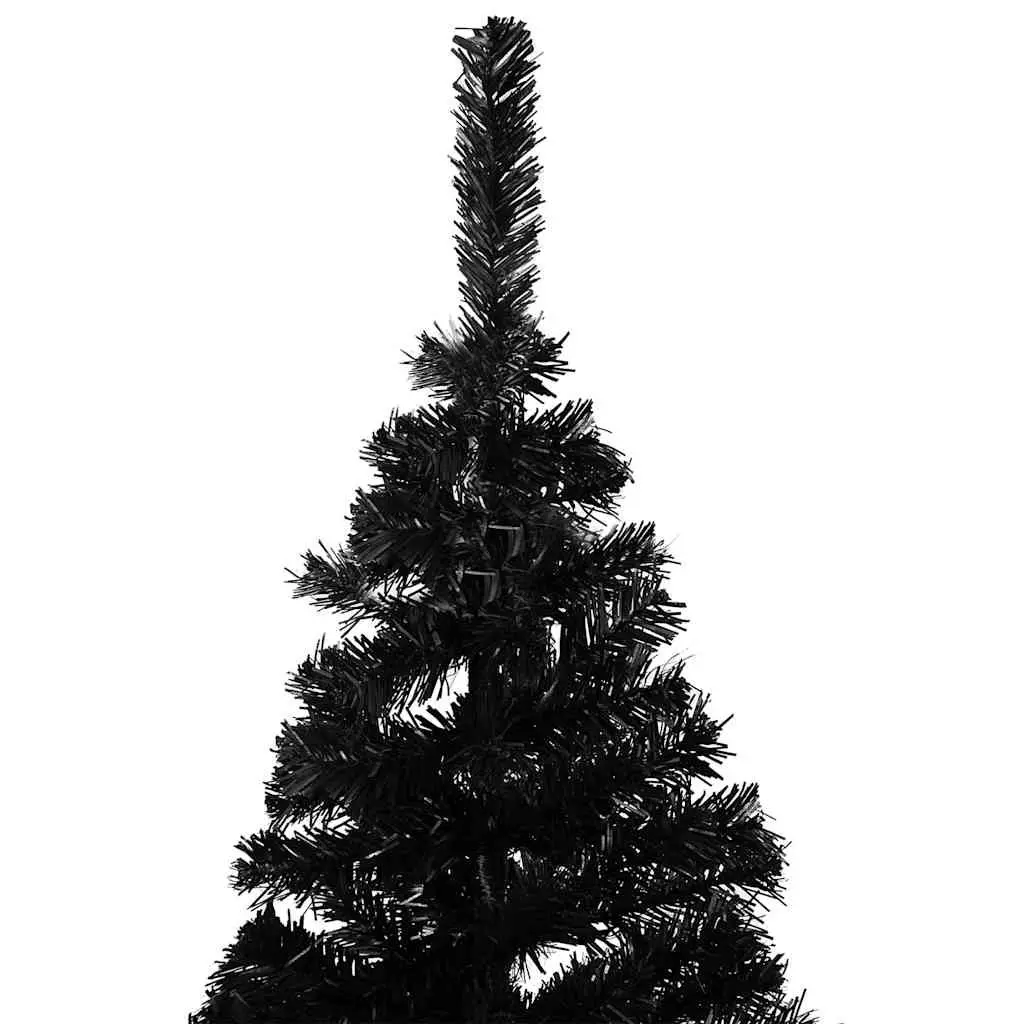 Artificial Christmas Tree Black 240 cm Pre-lit PVC with Steel Feet