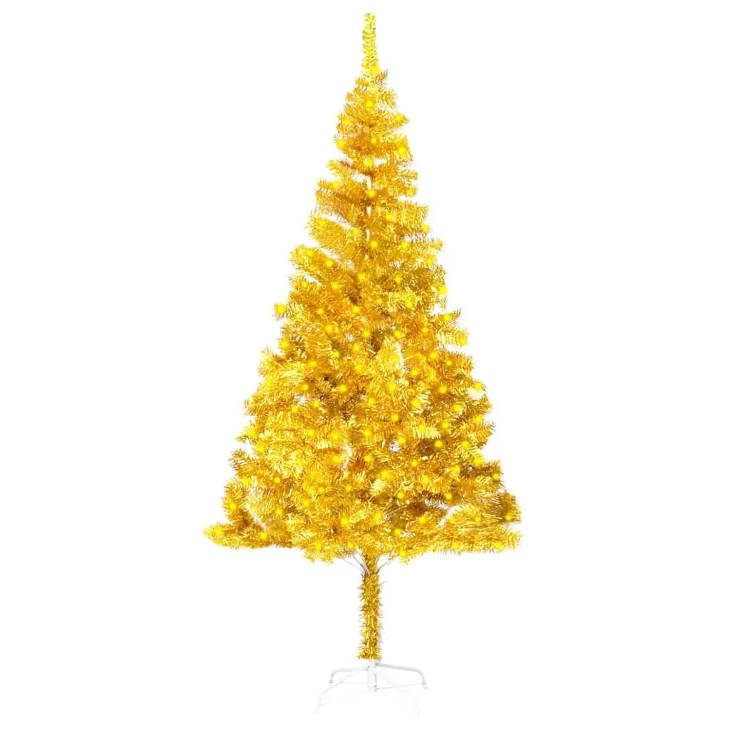 Artificial Pre-lit Christmas Tree 180cm Gold LED Lights Holiday Seasonal Decor