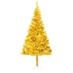 Artificial Pre-lit Christmas Tree 180cm Gold LED Lights Holiday Seasonal Decor