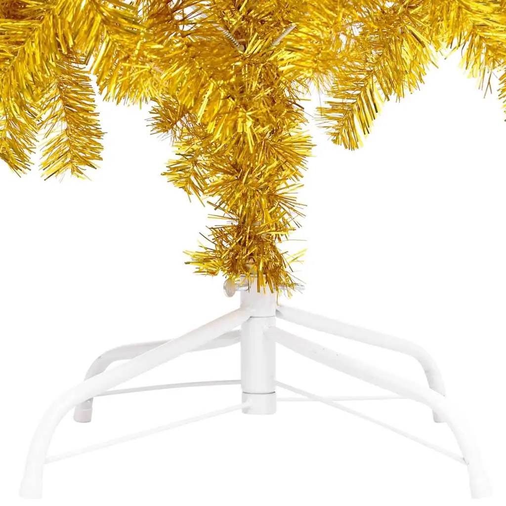 Artificial Pre-lit Christmas Tree 180cm Gold LED Lights Holiday Seasonal Decor