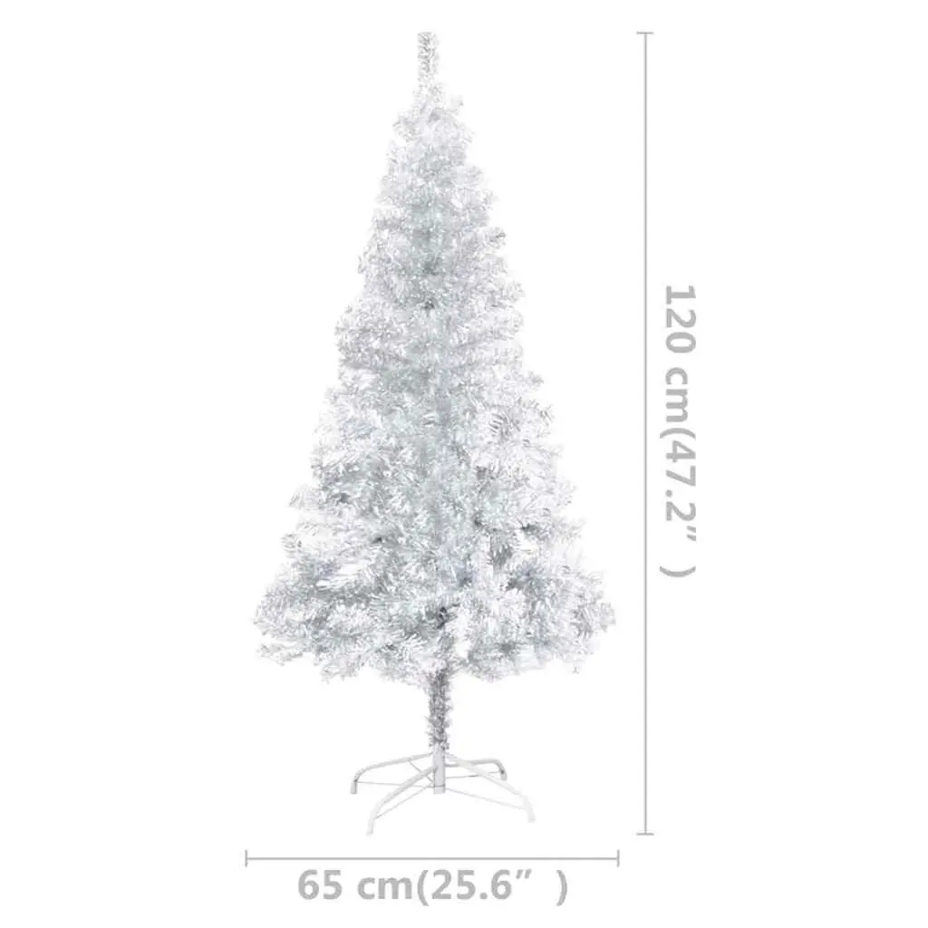 Artificial Christmas Tree Silver 120cm Pre-lit with LED Lights