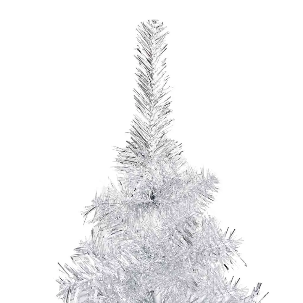 Artificial Christmas Tree Silver 150 cm Pre-lit with LED Lights