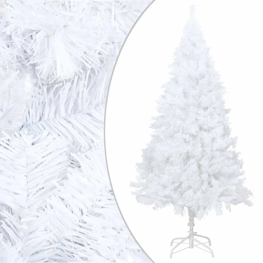 Artificial Christmas Tree White 210cm Pre-lit LED Lights Thick Branches