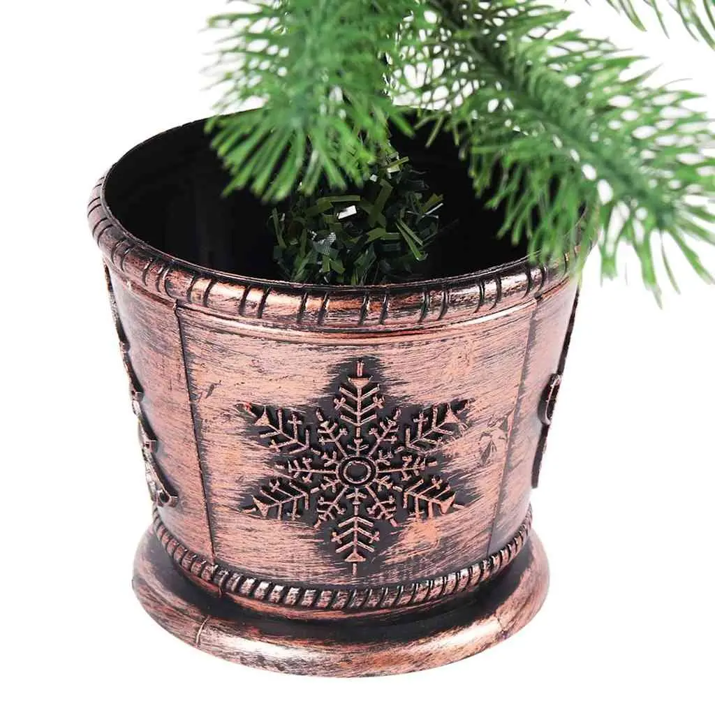 Artificial Pre-lit Christmas Tree 90 cm Green with LED Lights Basket Base