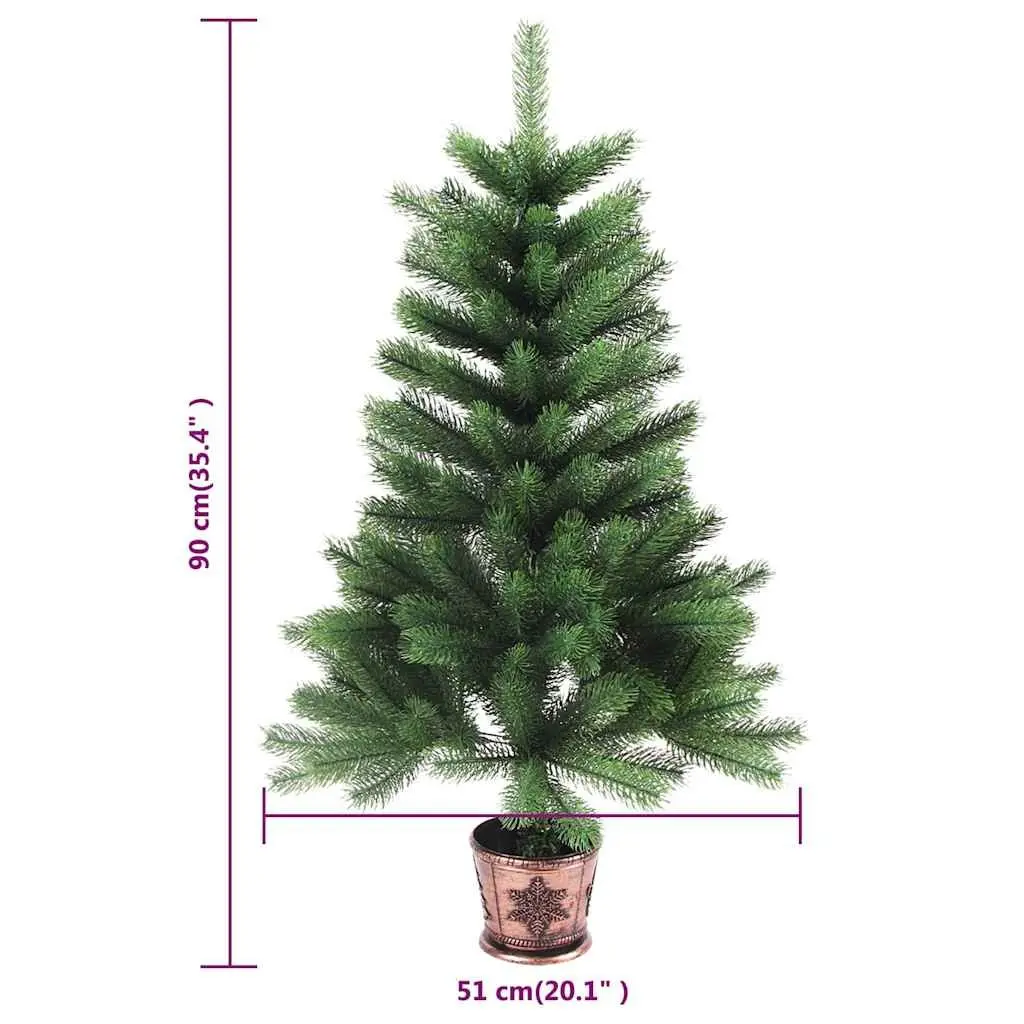 Artificial Pre-lit Christmas Tree 90 cm Green with LED Lights Basket Base