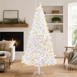 Artificial Pre-lit Christmas Tree 300 cm White LED Lights Holiday Seasonal Decor