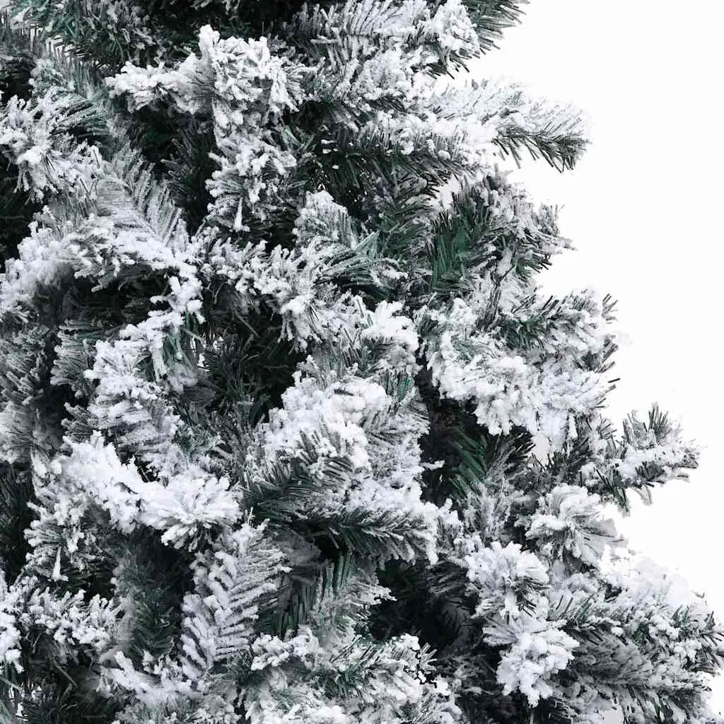 Artificial Christmas Tree Green 300cm Pre-lit LED Lights Flocked Snow Effect