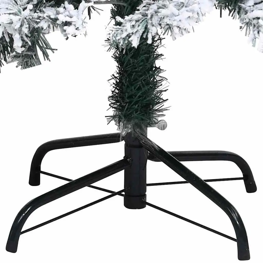 Artificial Christmas Tree Green 300cm Pre-lit LED Lights Flocked Snow Effect