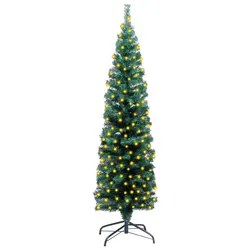 Concise Slim Pre-lit Christmas Tree with Steel Feet 120cm