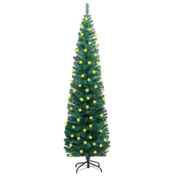 Compact 180cm Green Pre-lit Christmas Tree for Festive Cheer