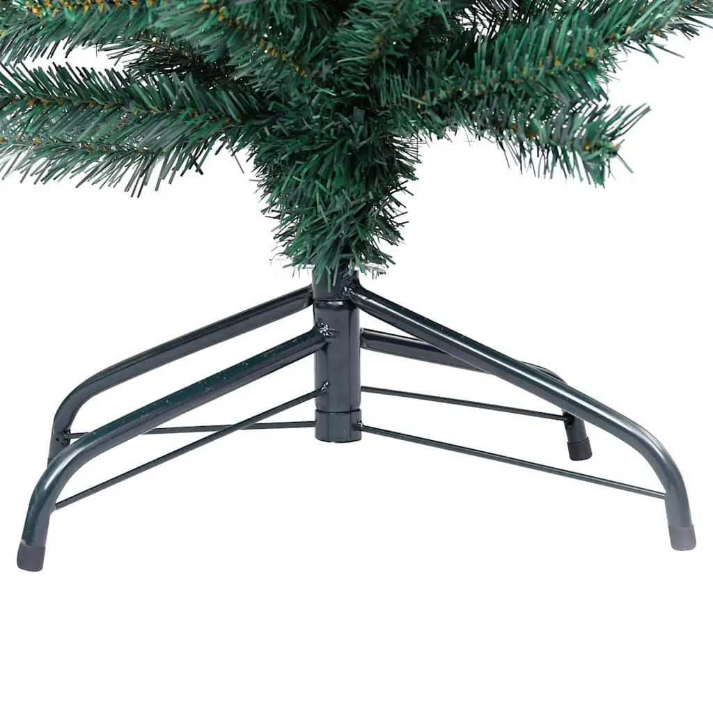 Slim Artificial Christmas Tree Green 240cm Pre-lit LED Lights