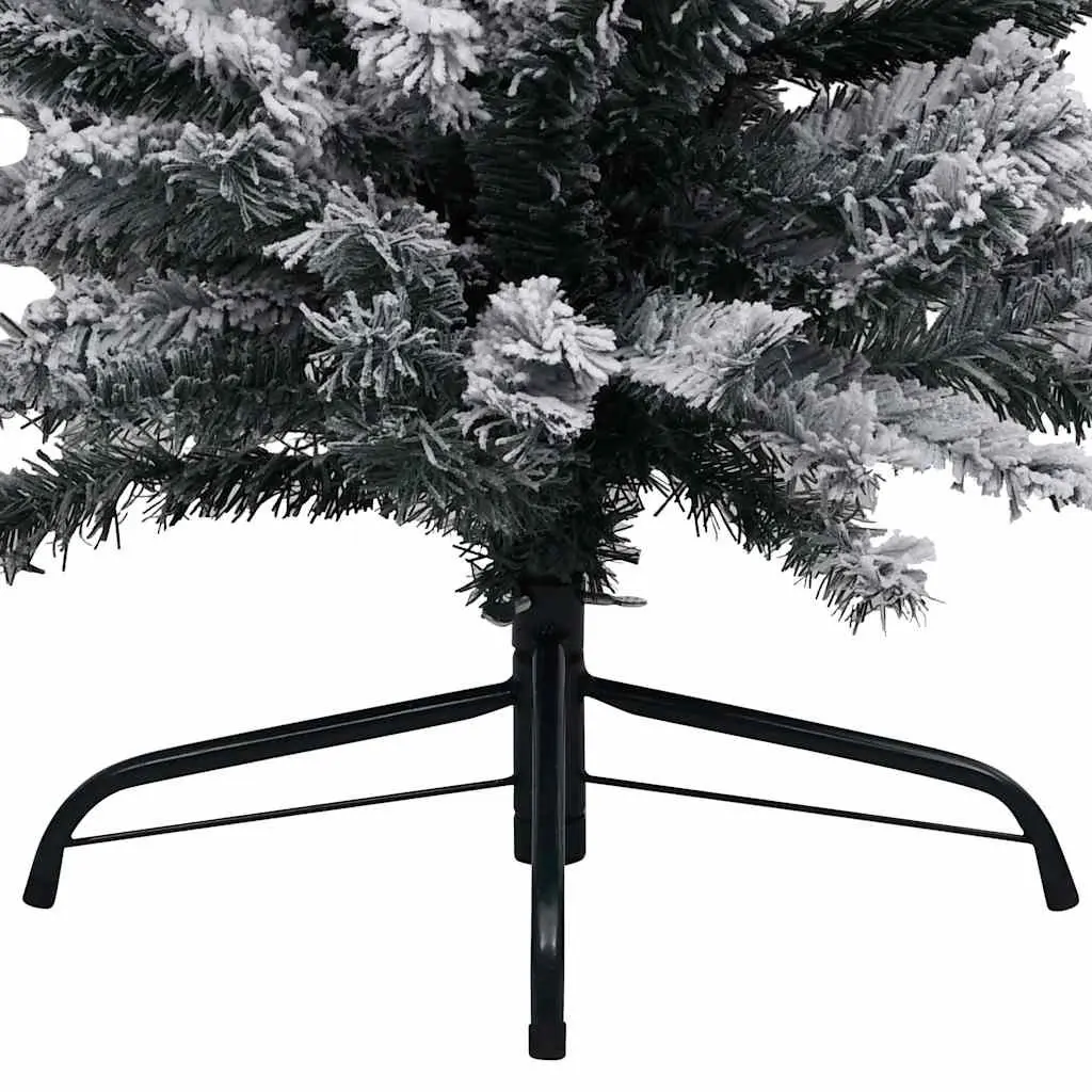Slim Pre-lit Christmas Tree Flocked Snow Green 180cm Artificial Holiday