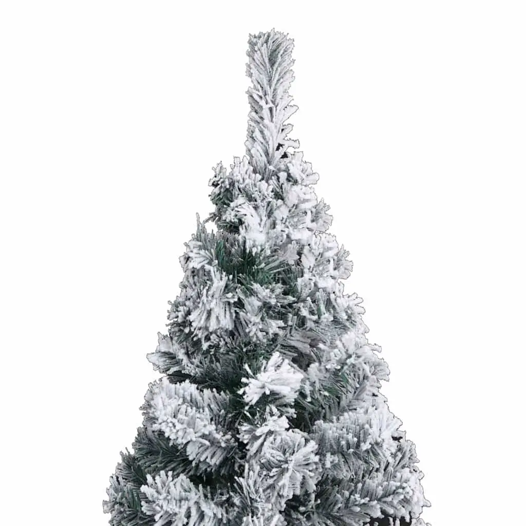 Slim Christmas Tree Green 210cm Pre-lit LED Flocked Snow Artificial PVC