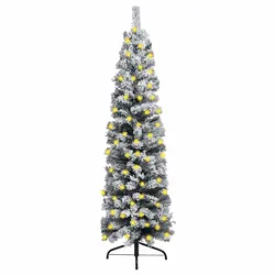 240cm Slim Christmas Tree with LED Lights - Simple and Elegant