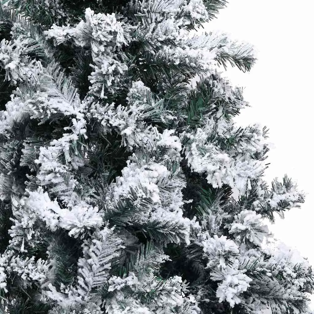 Artificial Pre-lit Christmas Tree Green Flocked Snow 120cm Holiday Decoration