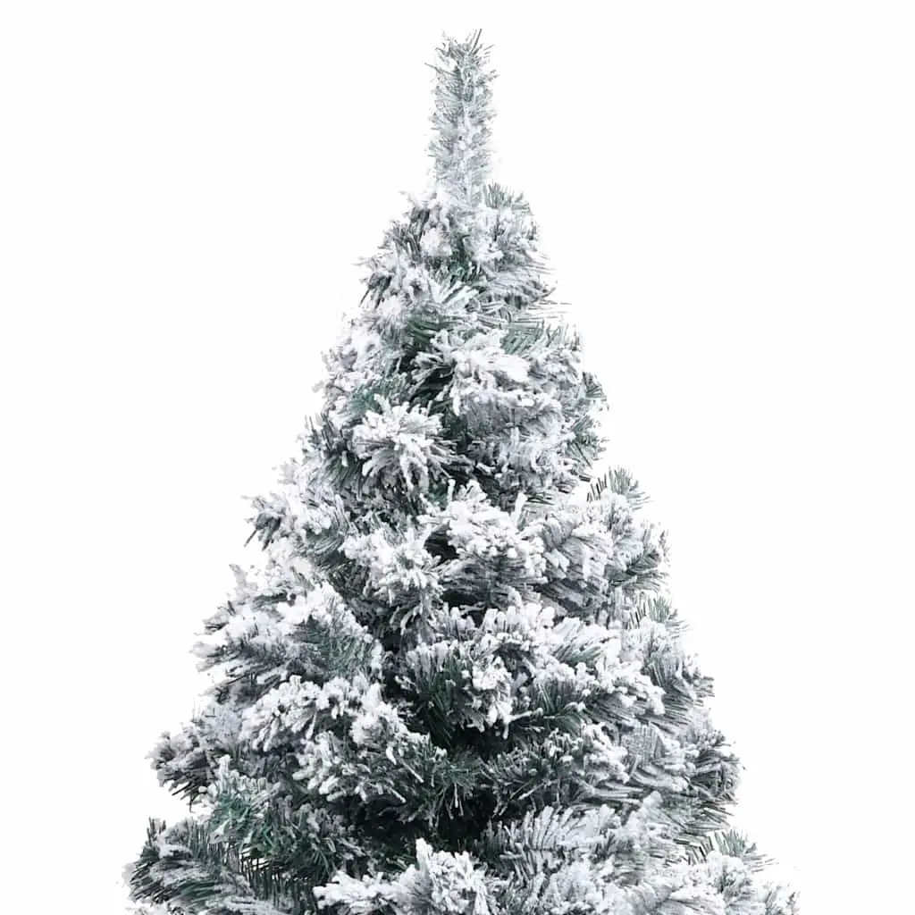 Artificial Christmas Tree Green 150cm Flocked Snow Pre-lit LED Lights
