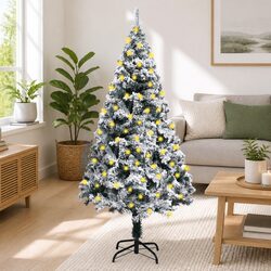 Charming Pre-lit 180cm Flocked Christmas Tree