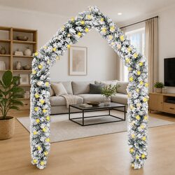 Concise 10m Green Christmas Garland with LED Lights