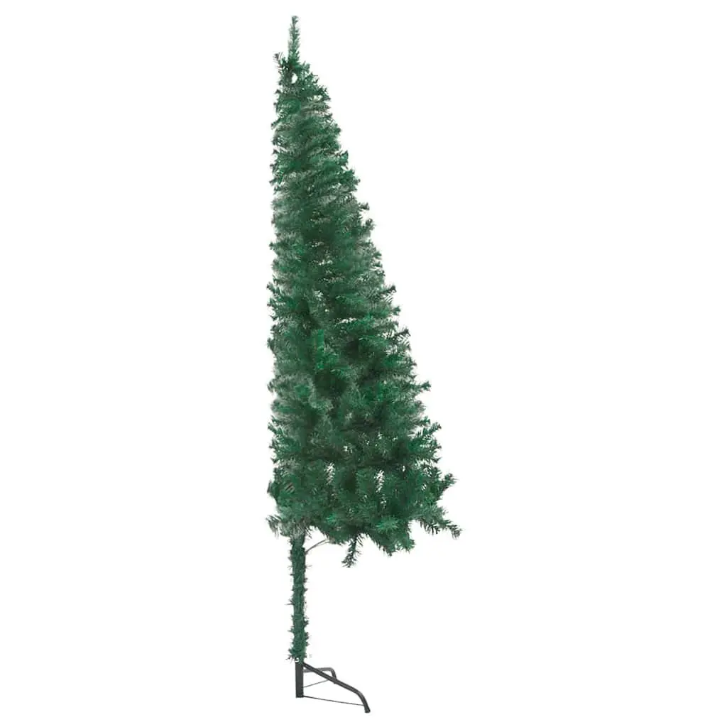 Pre-lit Green Corner Christmas Tree 180cm with Adjustable Branches and LED Lights