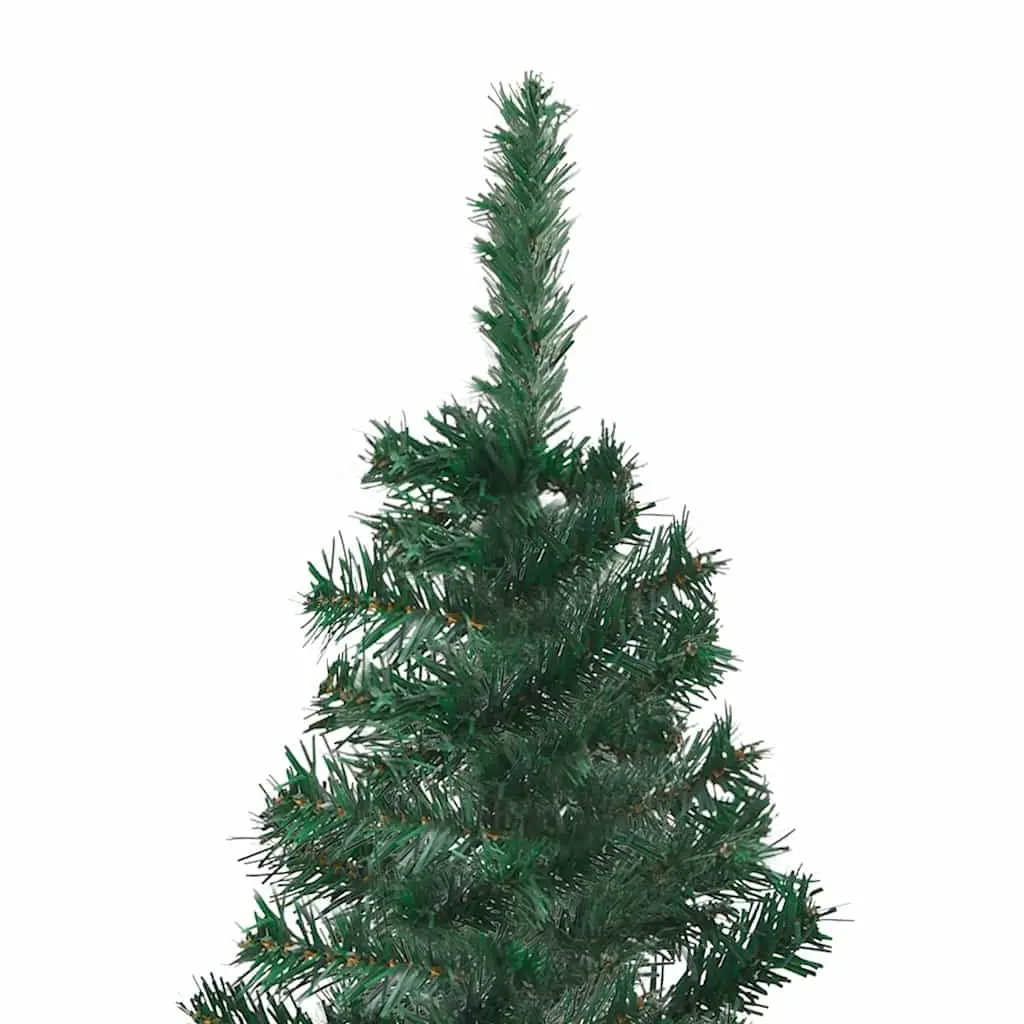 Pre-lit Green Corner Christmas Tree 180cm with Adjustable Branches and LED Lights