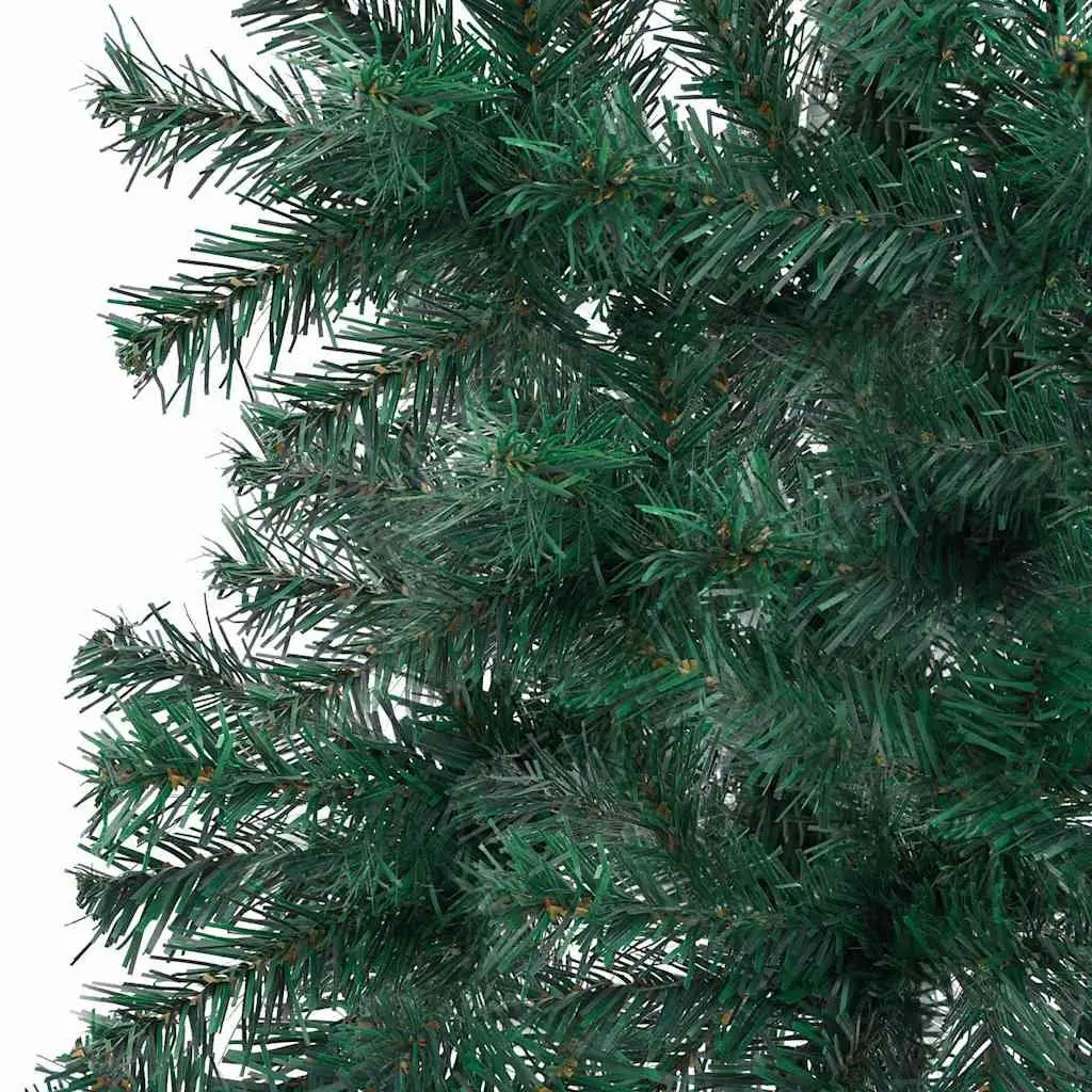 Pre-lit Green Corner Christmas Tree 180cm with Adjustable Branches and LED Lights