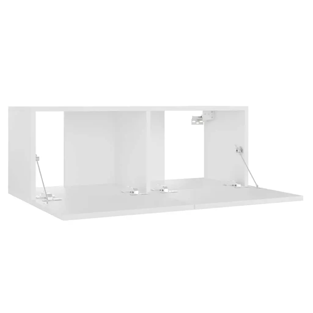 TV Cabinet Set White 3 Piece Wall Mount Storage Unit