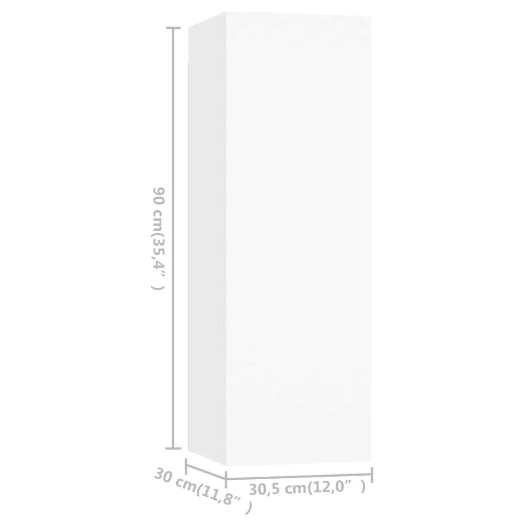 TV Cabinet Set White 3 Piece Wall Mount Storage Unit