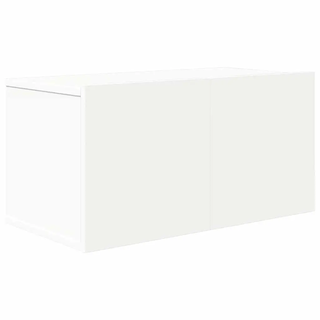 Wall Mounted TV Cabinet Set White 6 Piece Storage Unit Organiser Display Shelf