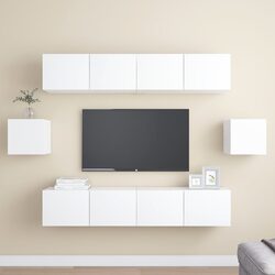 Compact 6-Piece Wall-Mounted TV Cabinet for Organized Living