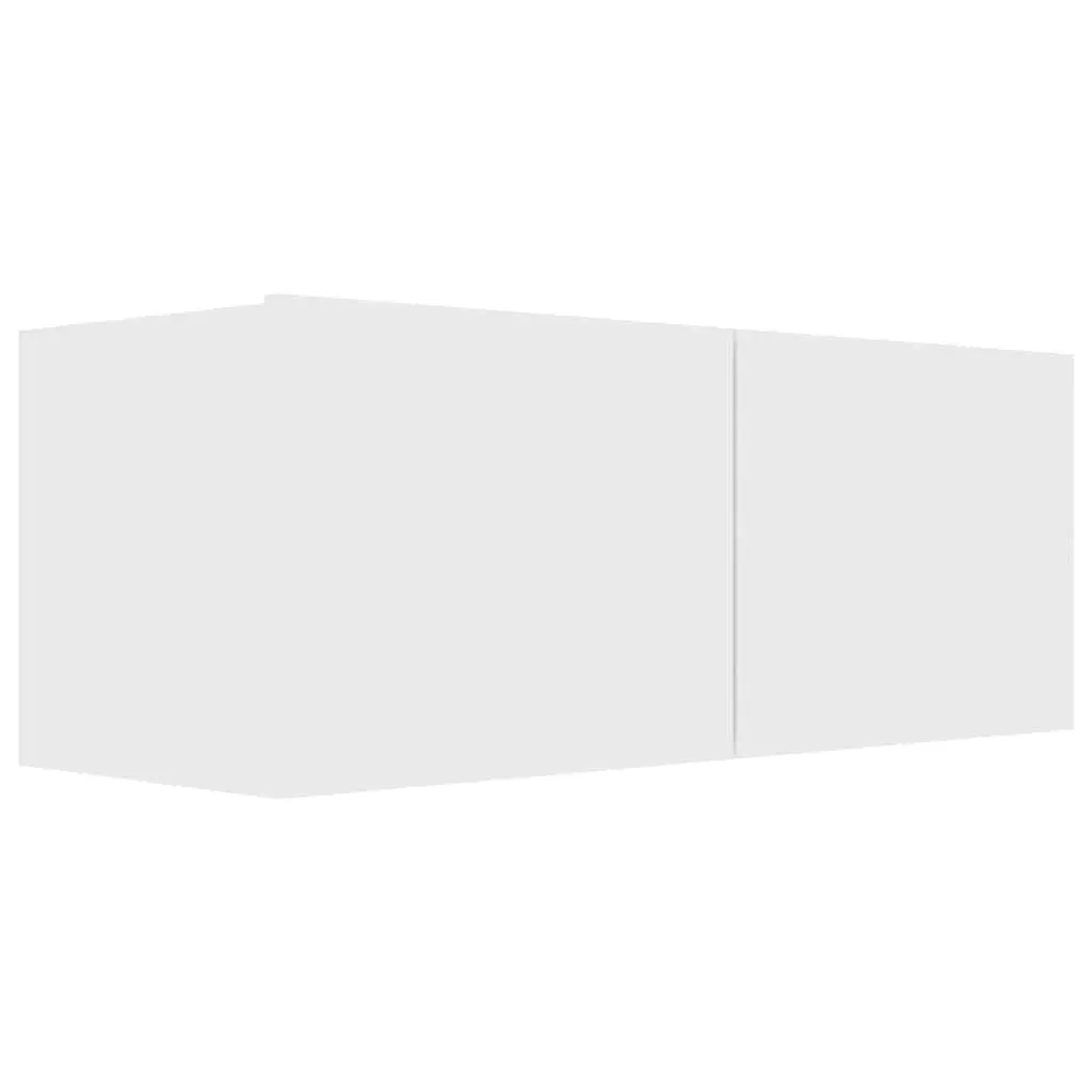 TV Cabinet Set 4 Piece Wall Mounted Storage Unit White Living Room Furniture