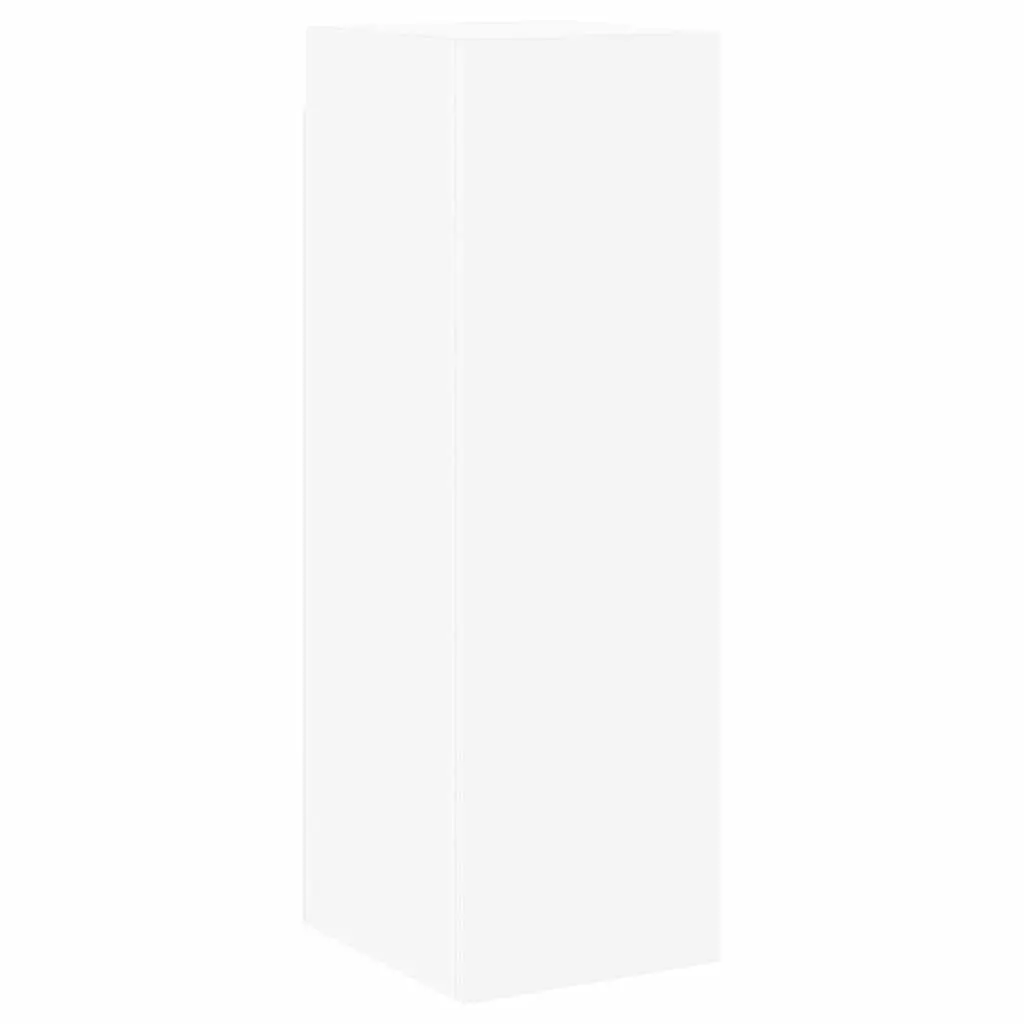 Wall Mounted TV Cabinet Set 8 Piece Storage Units White Engineered Wood Floating