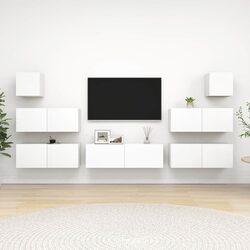 Concise 7 Piece TV Cabinet Set for Organized Living