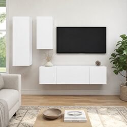 Modern 4 Piece TV Cabinet Set with Ample Storage