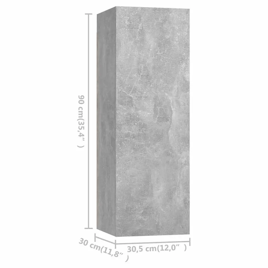 Grey Wall-Mounted TV Cabinet Set for Smart Storage