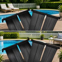 Solar Pool Heater Panel Set 4 Pieces 80x620 cm Ground Roof Mounted Water Warmer