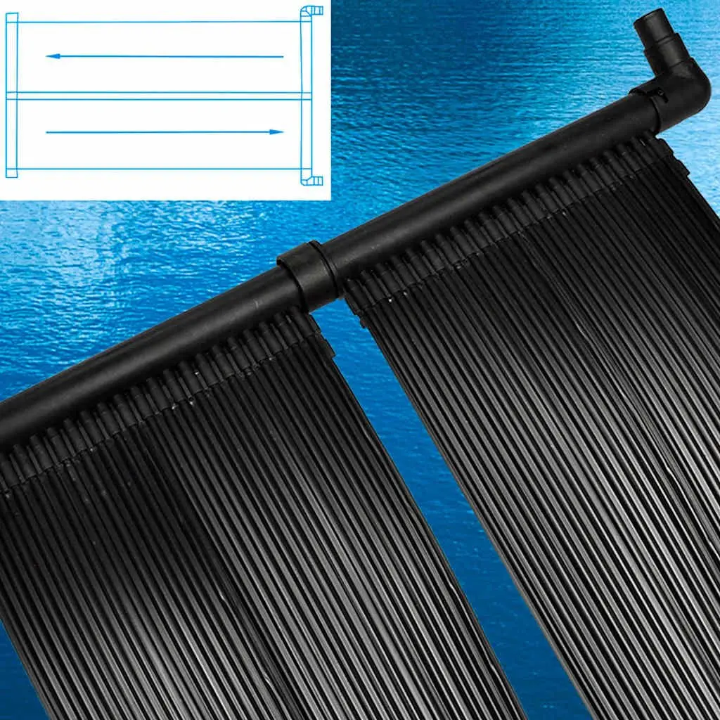 Solar Pool Heater Panel Set Black 80x620 cm Ground Roof Mounted Water Warmer
