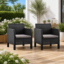 Compact Garden Chairs Set with Cushions - Lightweight and Functional