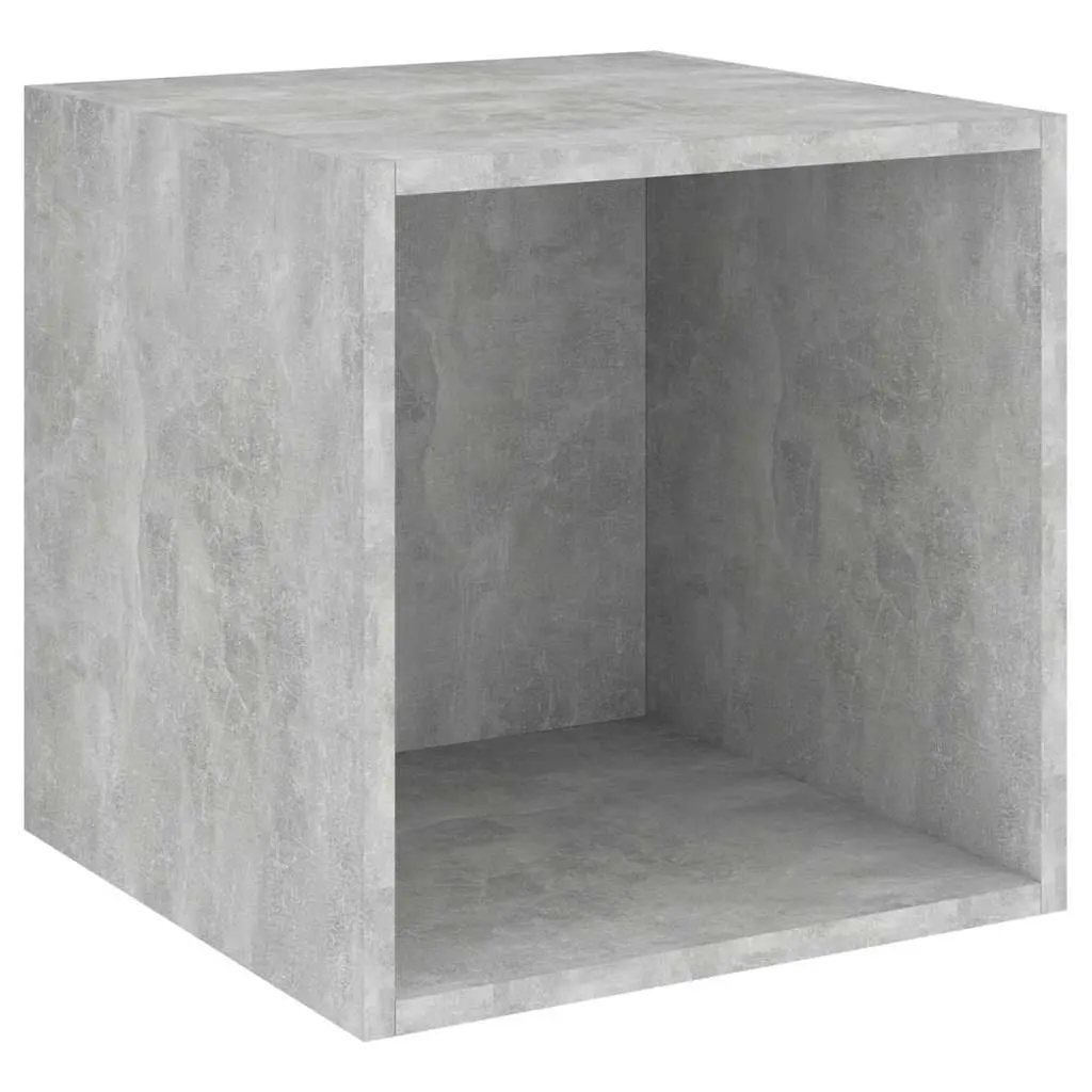 4 Piece Wall Mounted TV Cabinet Set Grey Engineered Wood Storage Organiser