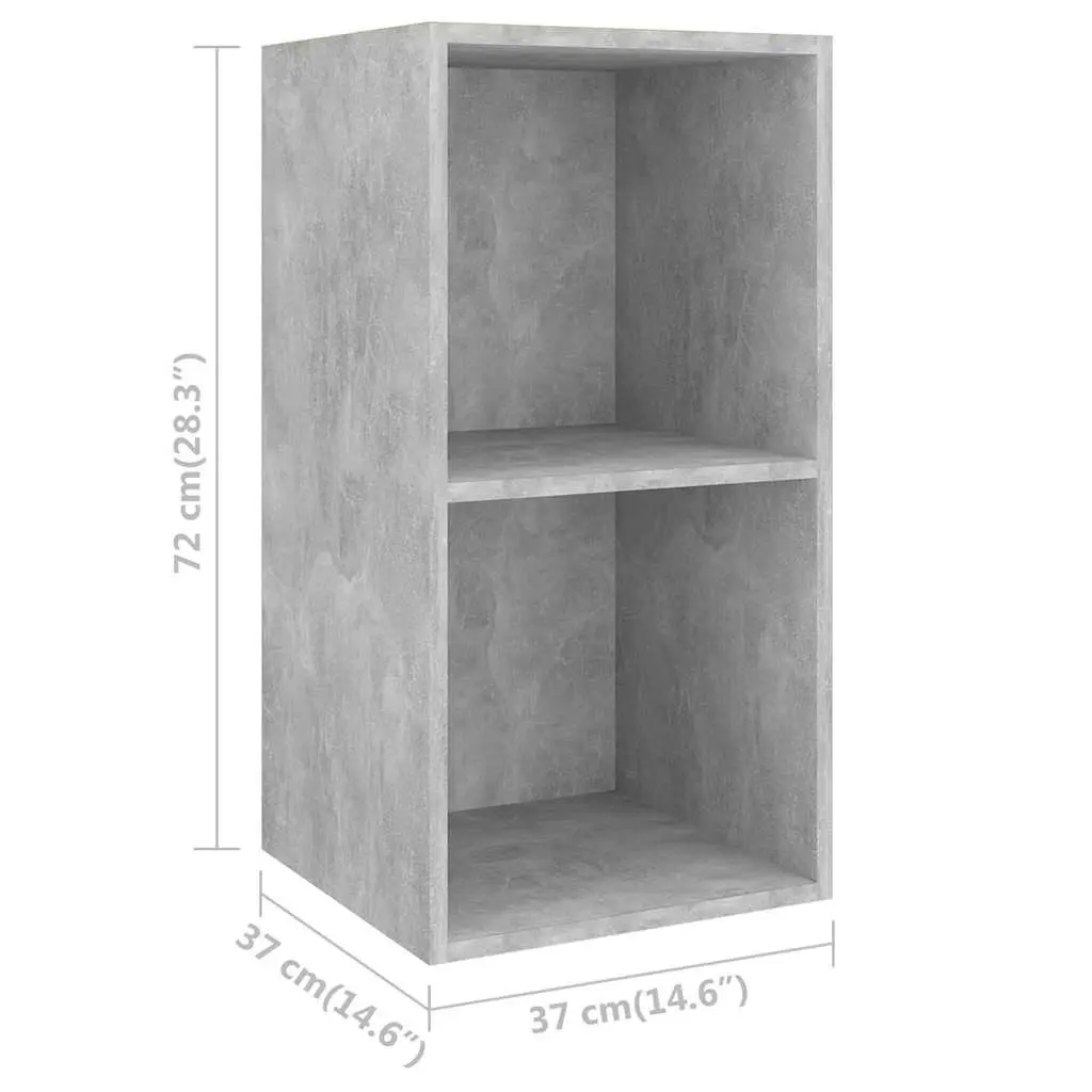 4 Piece Wall Mounted TV Cabinet Set Grey Engineered Wood Storage Organiser