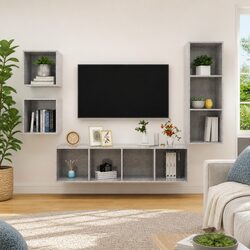 4 Piece Wall Mounted TV Cabinet