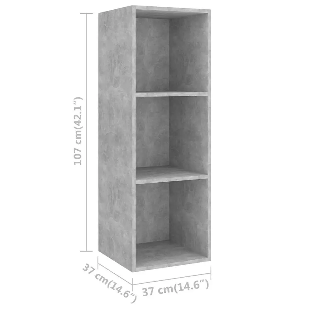 Grey Wall-Mounted TV Cabinet Set