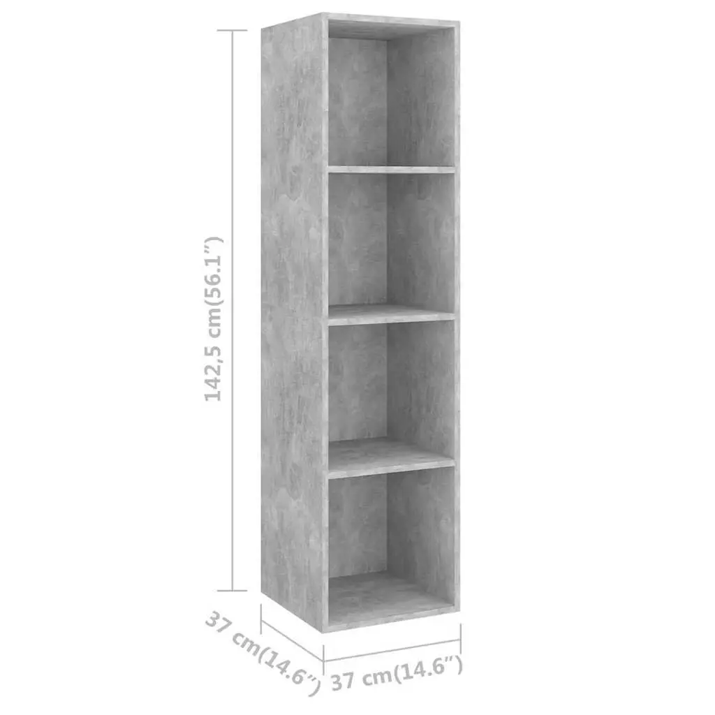 Grey Wall-Mounted TV Cabinet Set