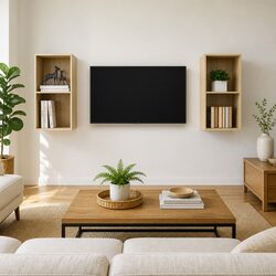Compact and Stylish Brown Wall-mounted TV Cabinets