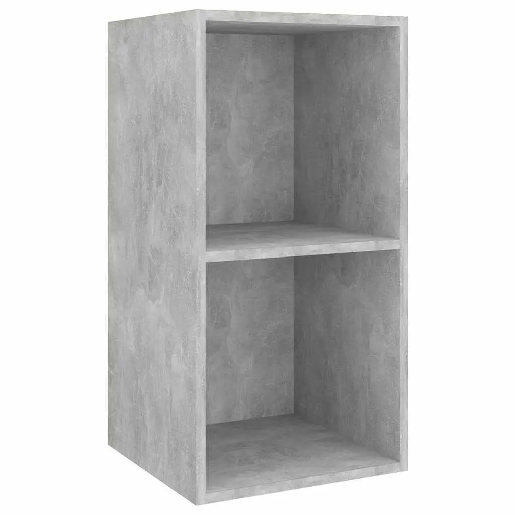 Wall-mounted TV Cabinet Set 2 pcs Grey Storage Shelves Display Unit Organiser