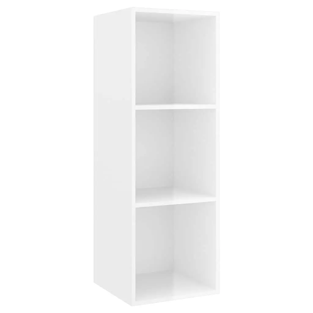 Wall-mounted TV Cabinet Set 2 pcs White Storage Unit Shelving Compartments