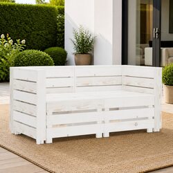 Compact 2-Seater Pallet Sofa for Outdoor Comfort
